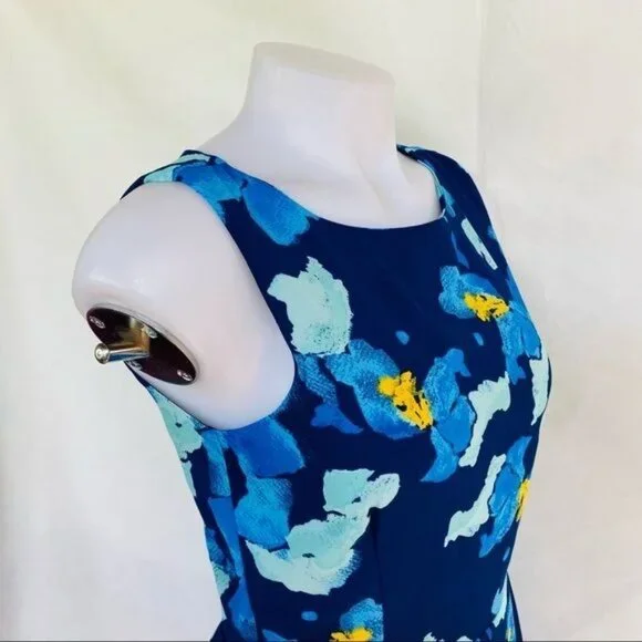 Charming Charlie Blue Floral A-Line Sleeveless Midi Dress Size S - Picture 11 of 11